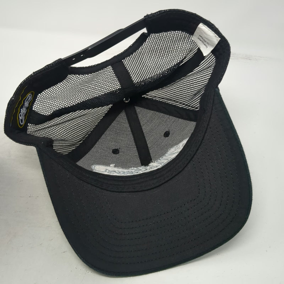 Mathews Trucker Hat Black One Size Archery Embroidered Logo Mesh Back Snapback