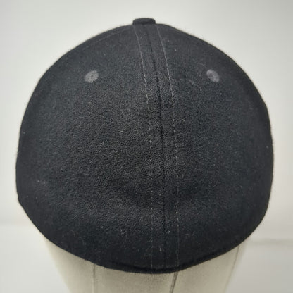 Ebbets Field Flannels Baseball Cap Black Wool Green Under Fitted Hat Vintage