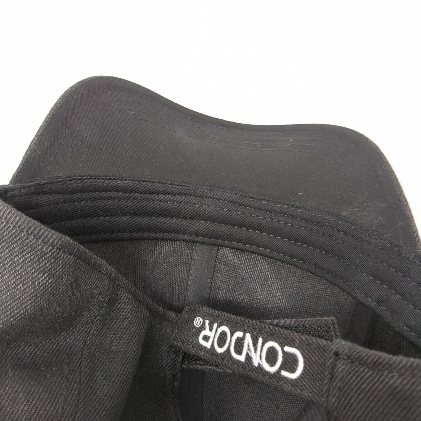 Condor Strapback Hat Black OSFM Adjustable Embroidered Solid 6 Panel