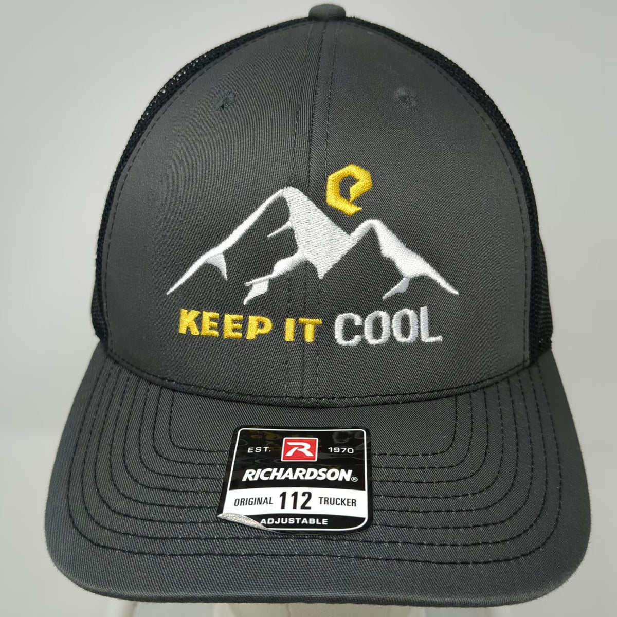 Richardson Trucker Hat Gray One Size Keep It Cool Mountain Snapback Mesh 112
