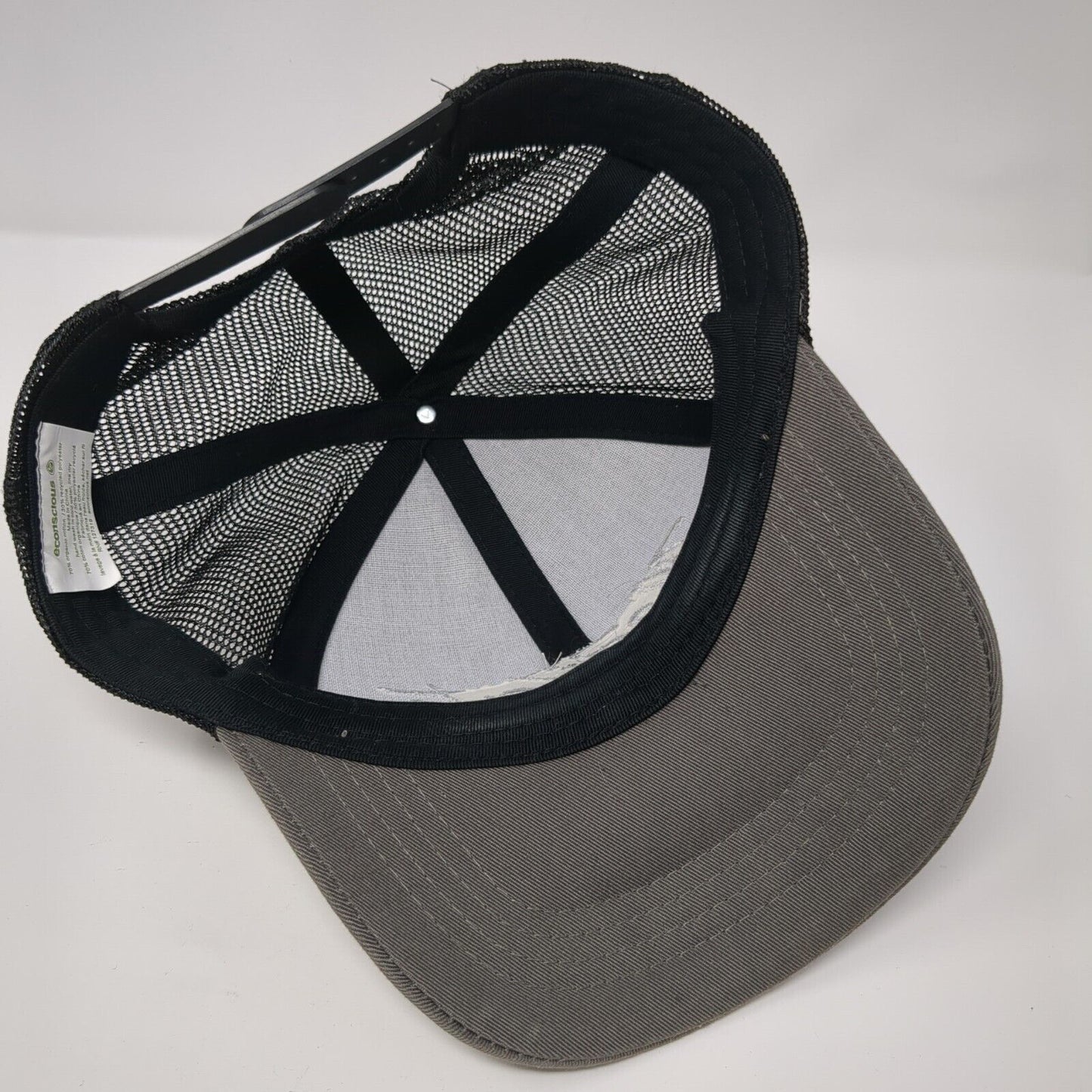 Meditate Snapback Trucker Hat Gray One Size Adjustable Mesh Back Econscious