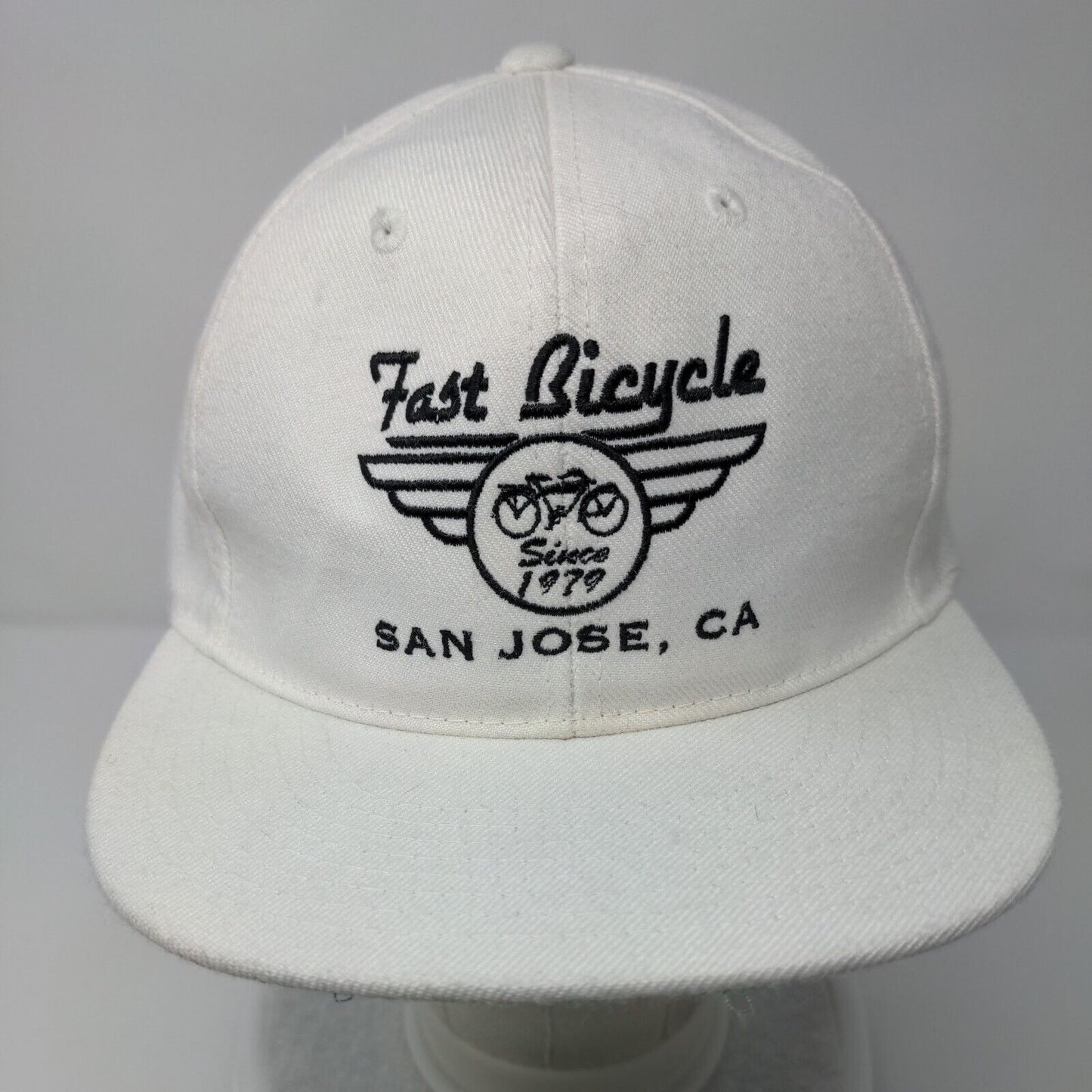 Fast Bicycle San Jose CA Snapback Hat White OSFA Adjustable Embroidered Decky