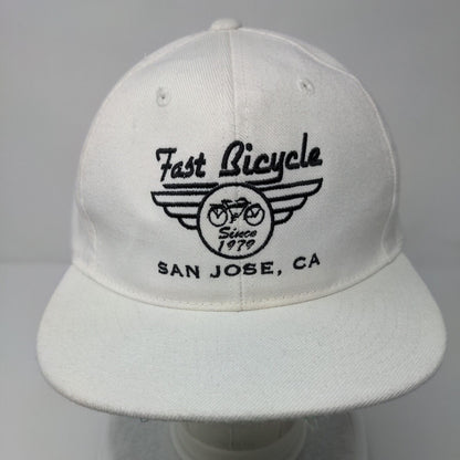 Fast Bicycle San Jose CA Snapback Hat White OSFA Adjustable Embroidered Decky