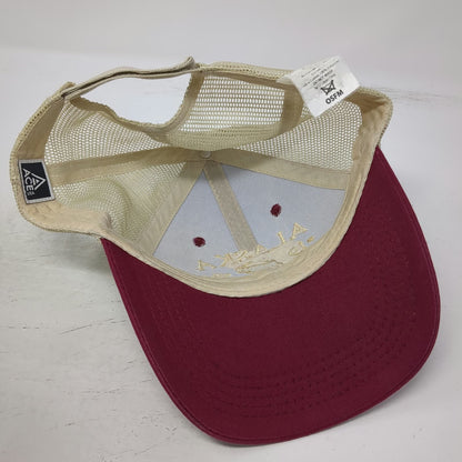 ACE USA Baseball Cap Red One Size Mesh Back Moose Alaska The Last Frontier Hat