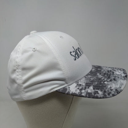 Sport Tek Women's Strapback Hat Gray White Salon Jaylee Embroidered Logo