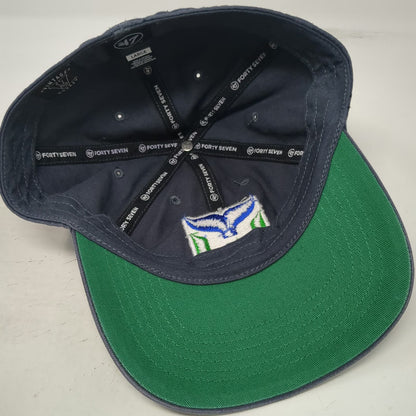 Hartford Whalers NHL '47 Cap Gray L Green Undervisor Logo Embroidered Fitted Hat