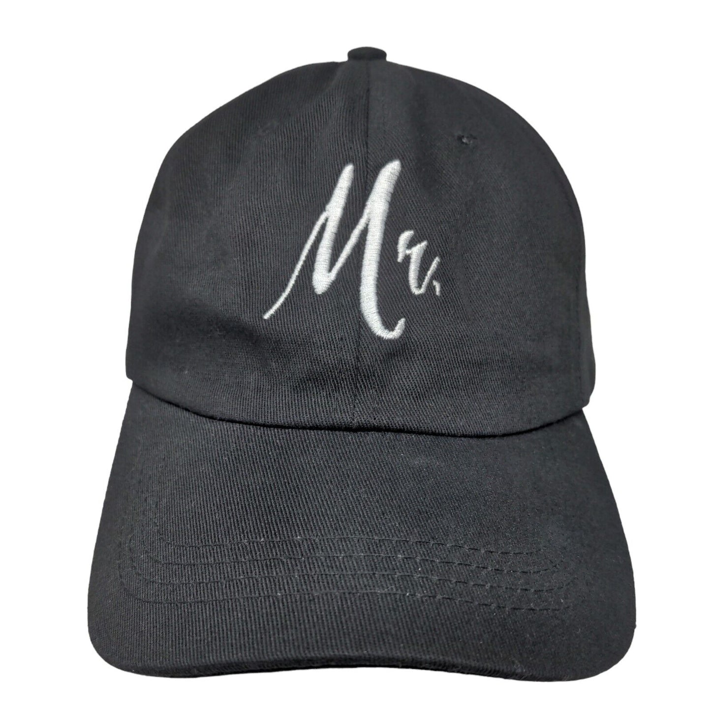 Mr. Slideback Hat Black One Size Adjustable Embroidered 6 Panel Cotton