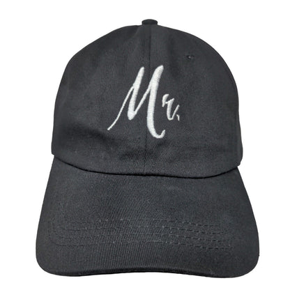 Mr. Slideback Hat Black One Size Adjustable Embroidered 6 Panel Cotton