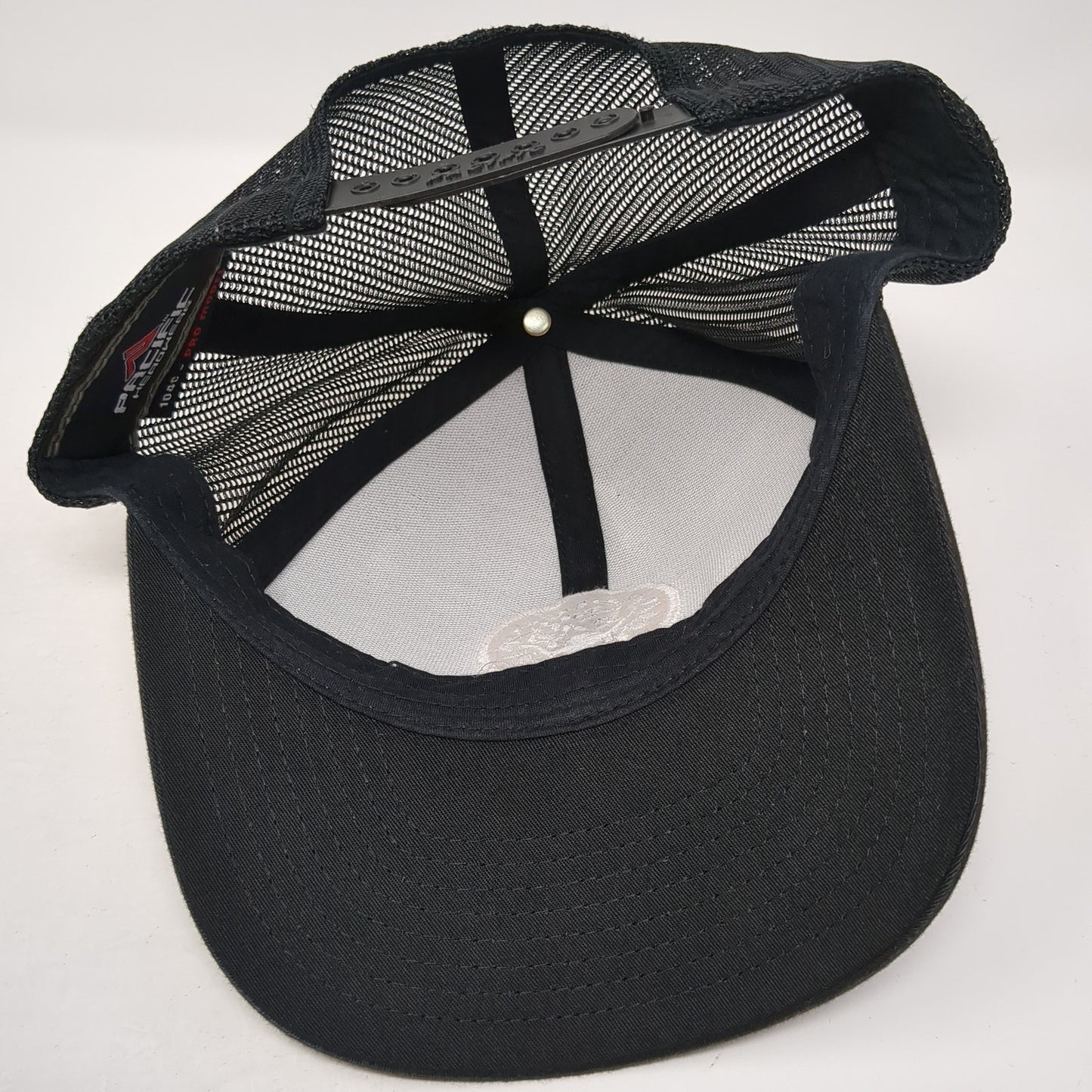 Pacific Headwear Snapback Trucker Hat Black One Size Adjustable Mesh Back