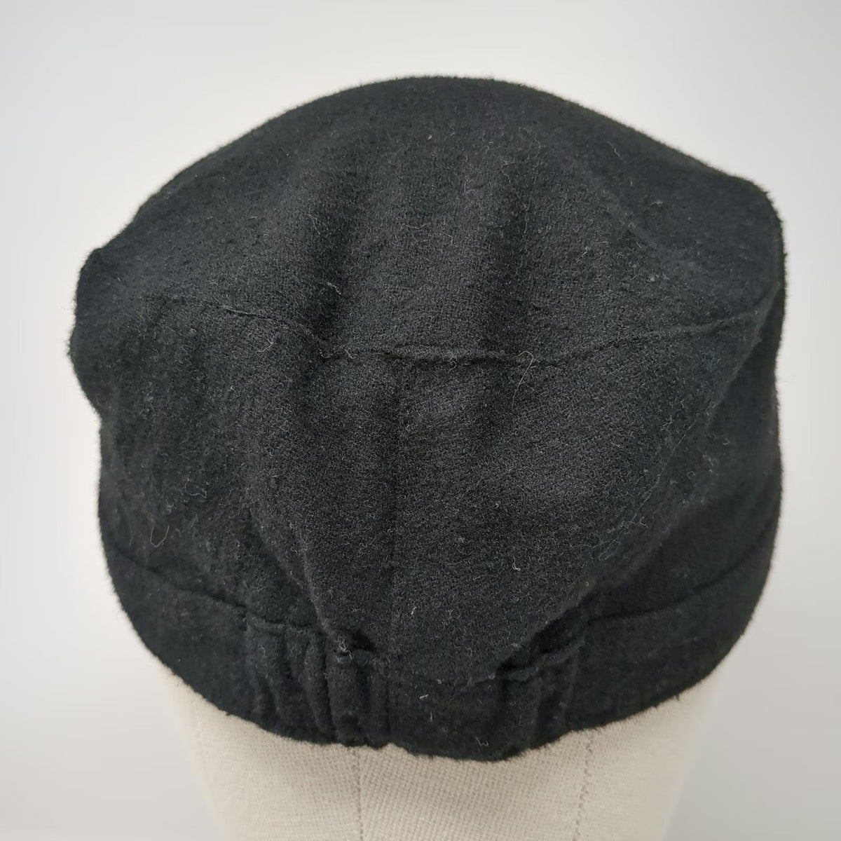 Universal Thread Army Cap Black One Size Wool Blend Elastic Back Cadet Hat Solid