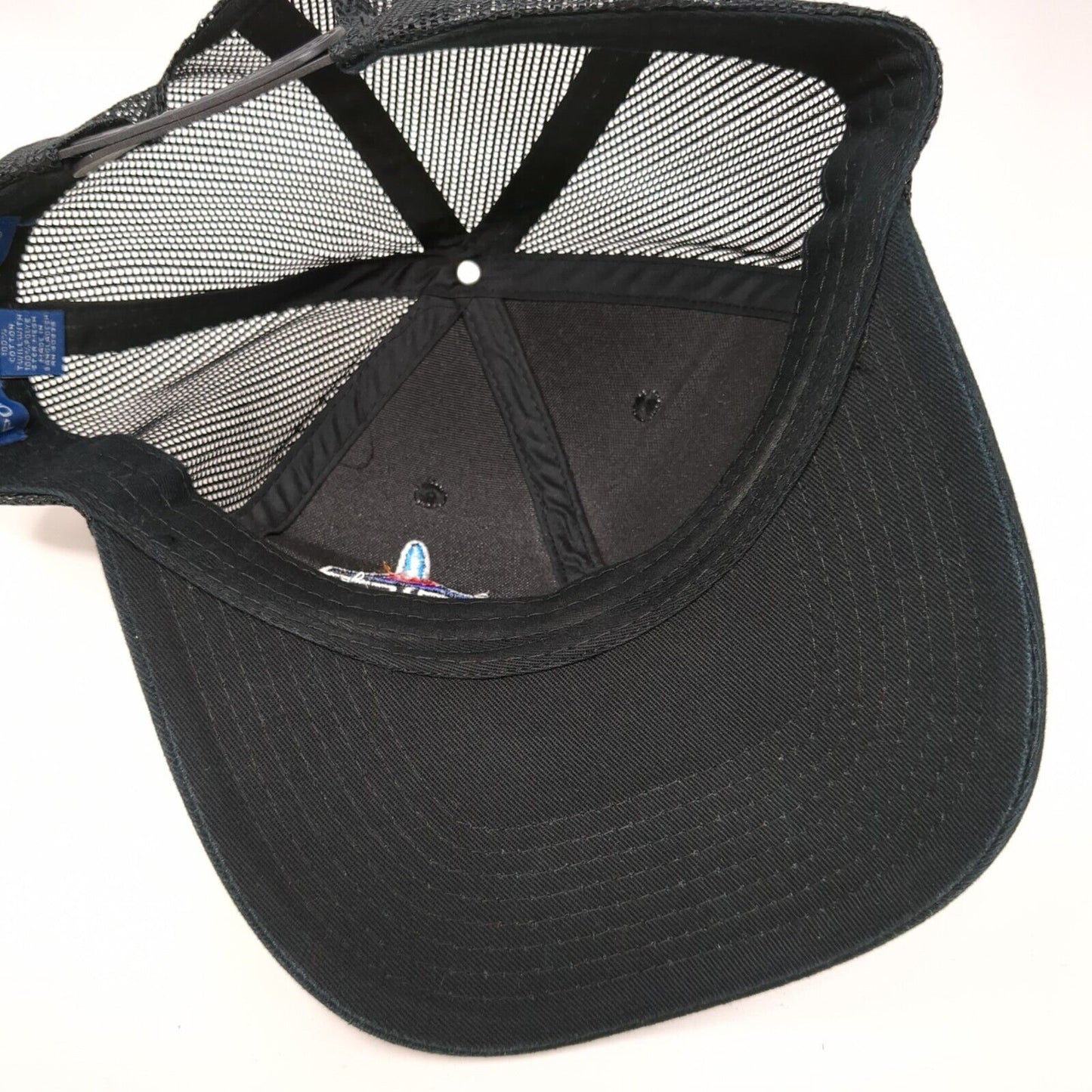 Port Authority Snapback Mesh Back Trucker Hat Black One Size Embroidered