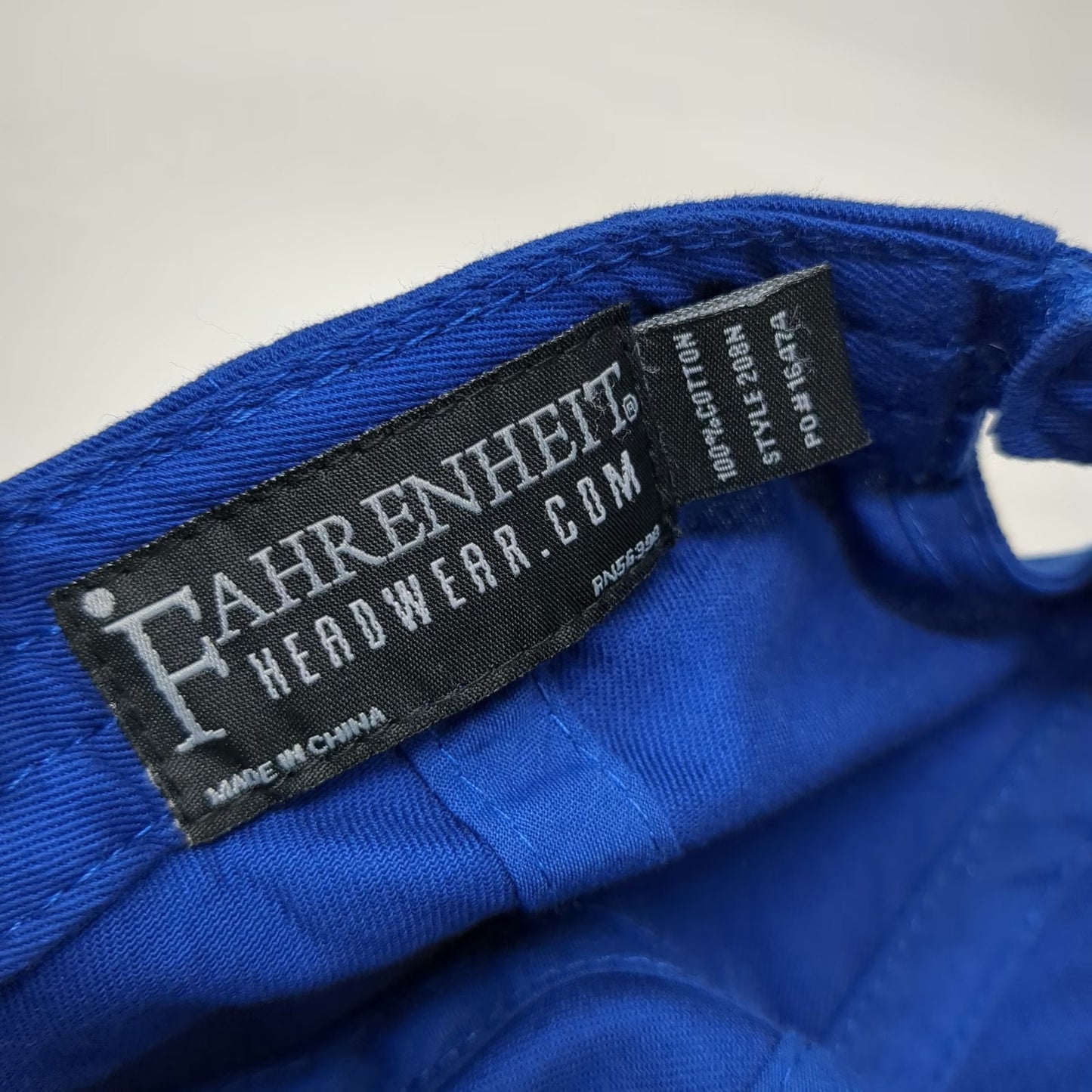 Fahrenheit Baseball Cap Blue One Size Embroidered Pinstripes Bowling Hat