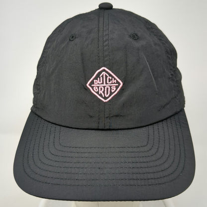 Dutch Bros Black Baseball Cap One Size Nylon Strapback Pink Coffee Logo Hat