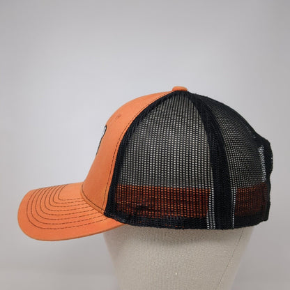NV Caps Snapback Trucker Hat Orange One Size Adjustable Embroidered Mesh Back