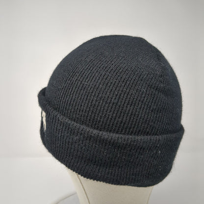 SCFMG Knit Beanie Hat Black One Size Embroidered Solid Outdoor Stretch