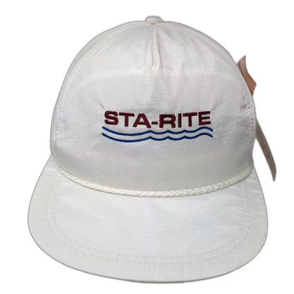 K-Products Sta-Rite 5 Panel Hat White One Size Slideback Rope Vintage Sunspark