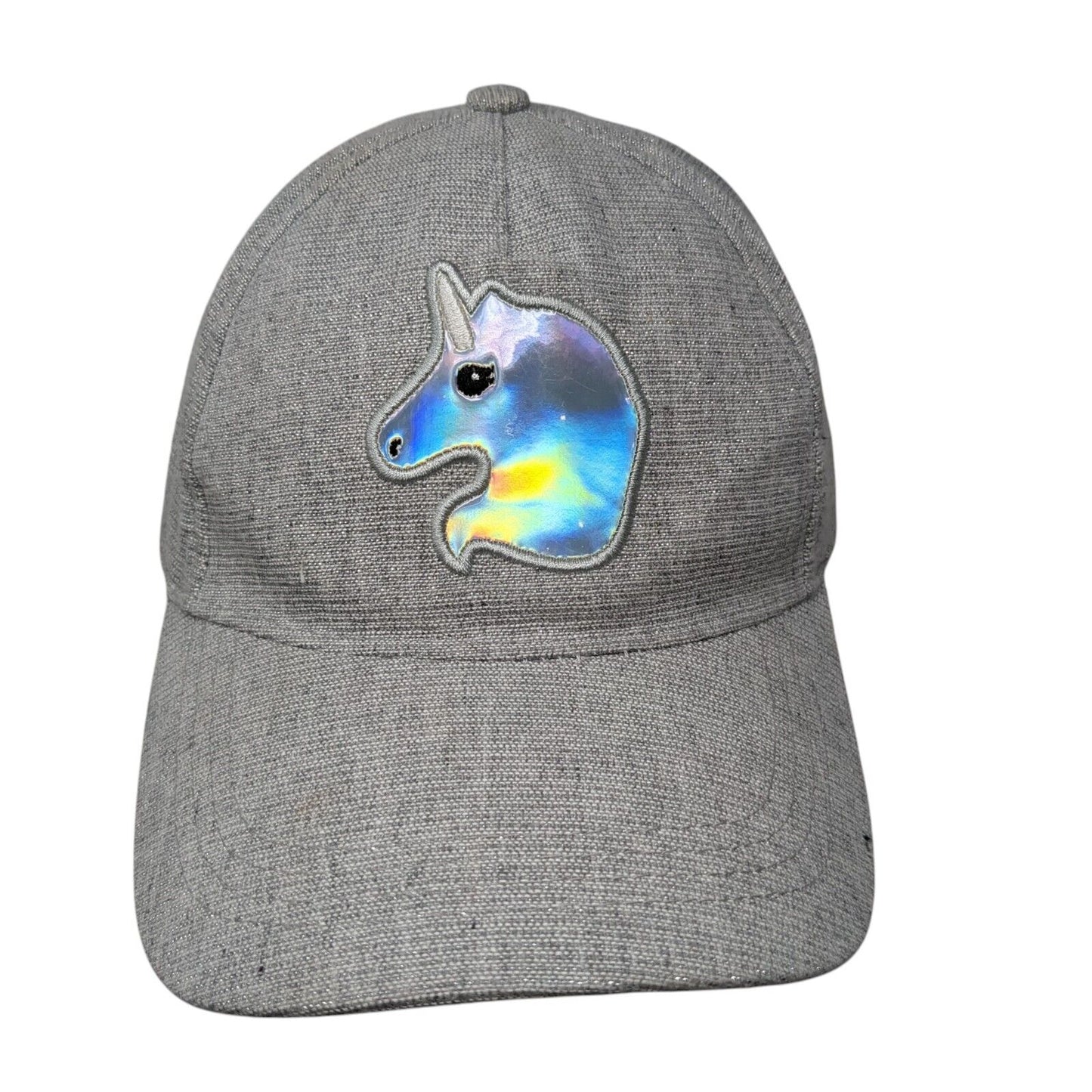 Unicorn Patch Strapback Hat Gray OSFA Adjustable Solid Outdoor
