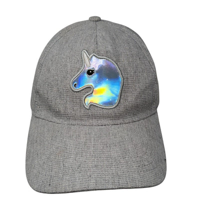 Unicorn Patch Strapback Hat Gray OSFA Adjustable Solid Outdoor