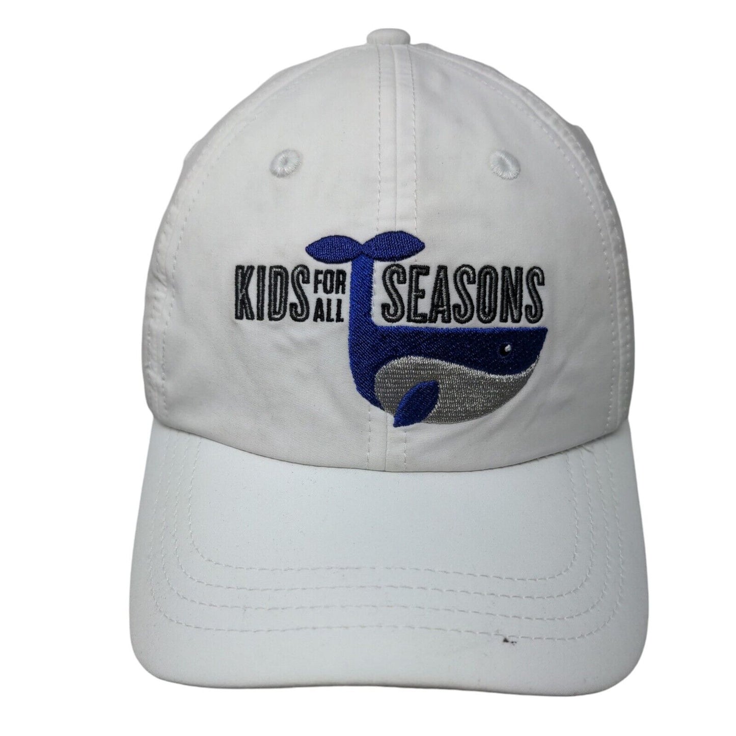 Kids For All Seasons Strapback Hat White One Size Embroidered 6 Panel