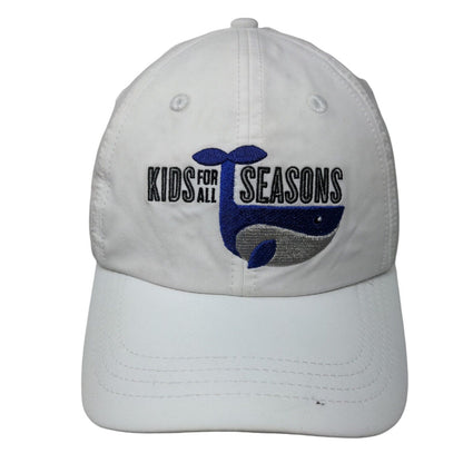 Kids For All Seasons Strapback Hat White One Size Embroidered 6 Panel