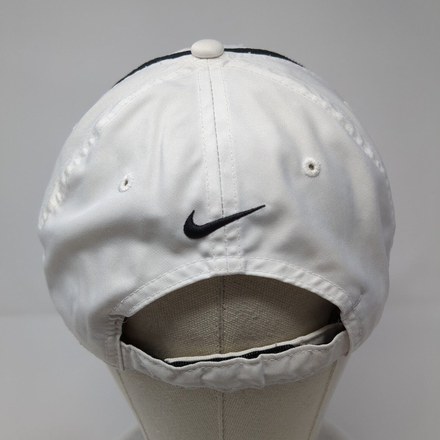 Nike Golf Strapback Hat White One Size Adjustable Swoosh Logo 6 Panel