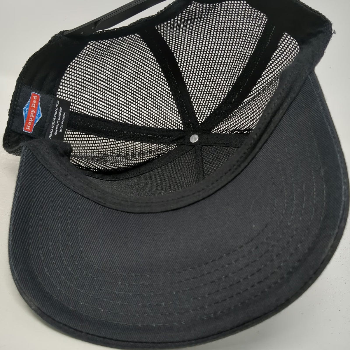 Happy Dad Trucker Hat Black One Size Hard Seltzer Patch Mesh Back Snapback