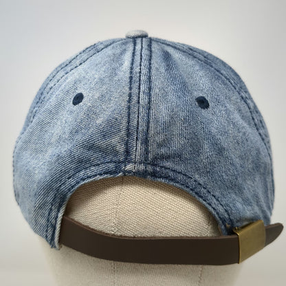 Baseball Cap Blue One Size Acid Wash Denim Strapback Adjustable Curved Brim Hat