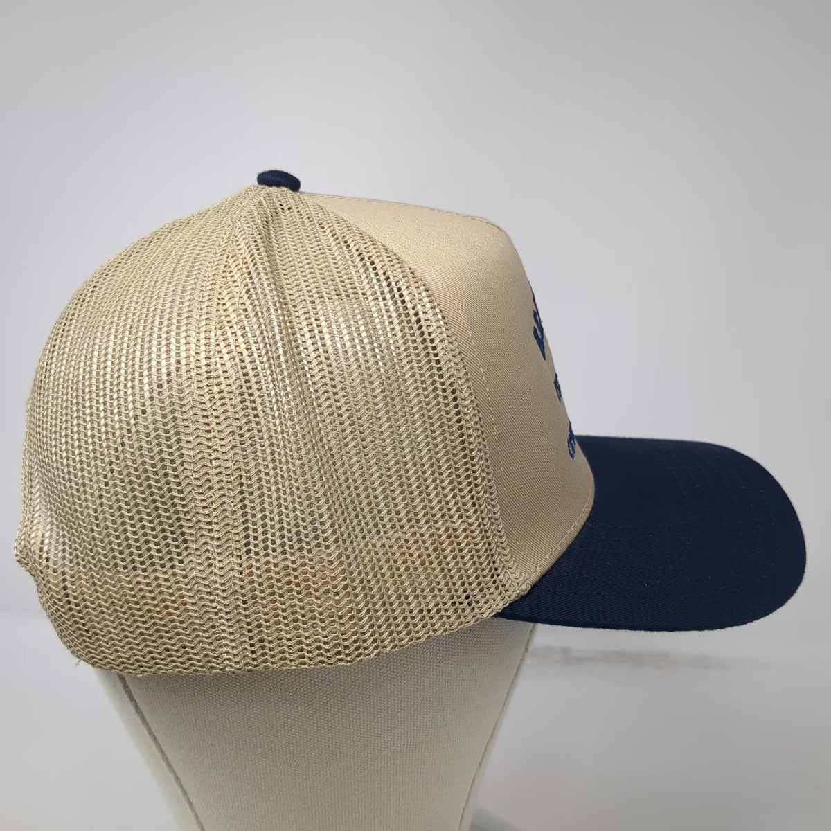 Otto Trucker Hat Beige Blue One Size Alexander Cowboy Association Snapback Mesh