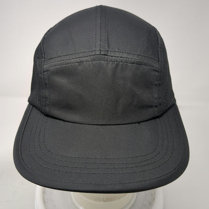 BYLT 5 Panel Black Hat One Size Slideback Laser Cut Mesh Premium Performance Cap