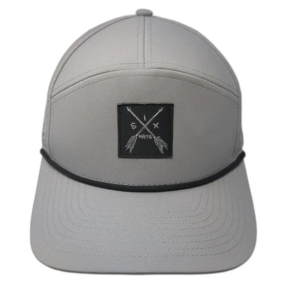 Six Hats Trucker Hat Gray OSFM Laser Perforated Snapback Rope Brim Performance