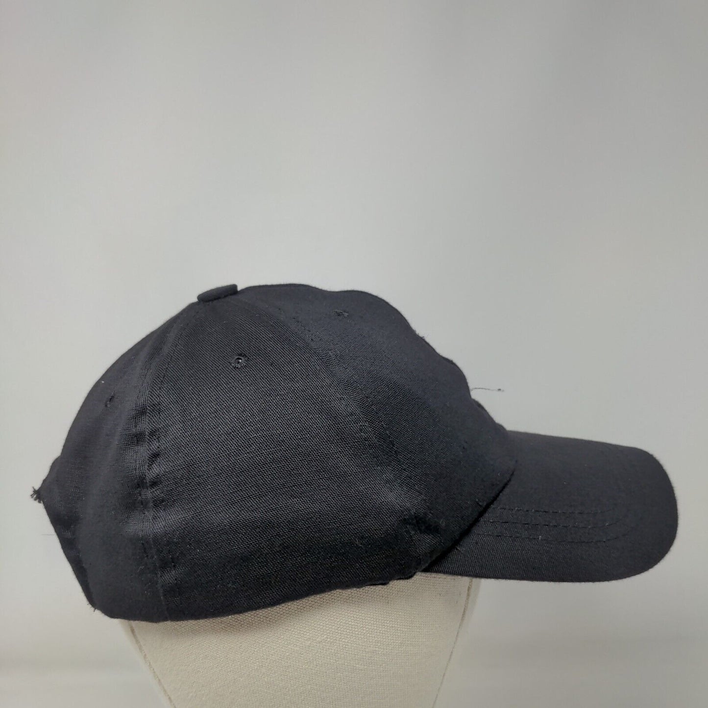 Ogawas Strapback Hat Black One Size Adjustable Embroidered Vented Holes 6 Panel
