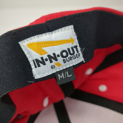 In-N-Out Burger Baseball Cap Red L Flexfit Embroidered Logo White Eyelets Hat
