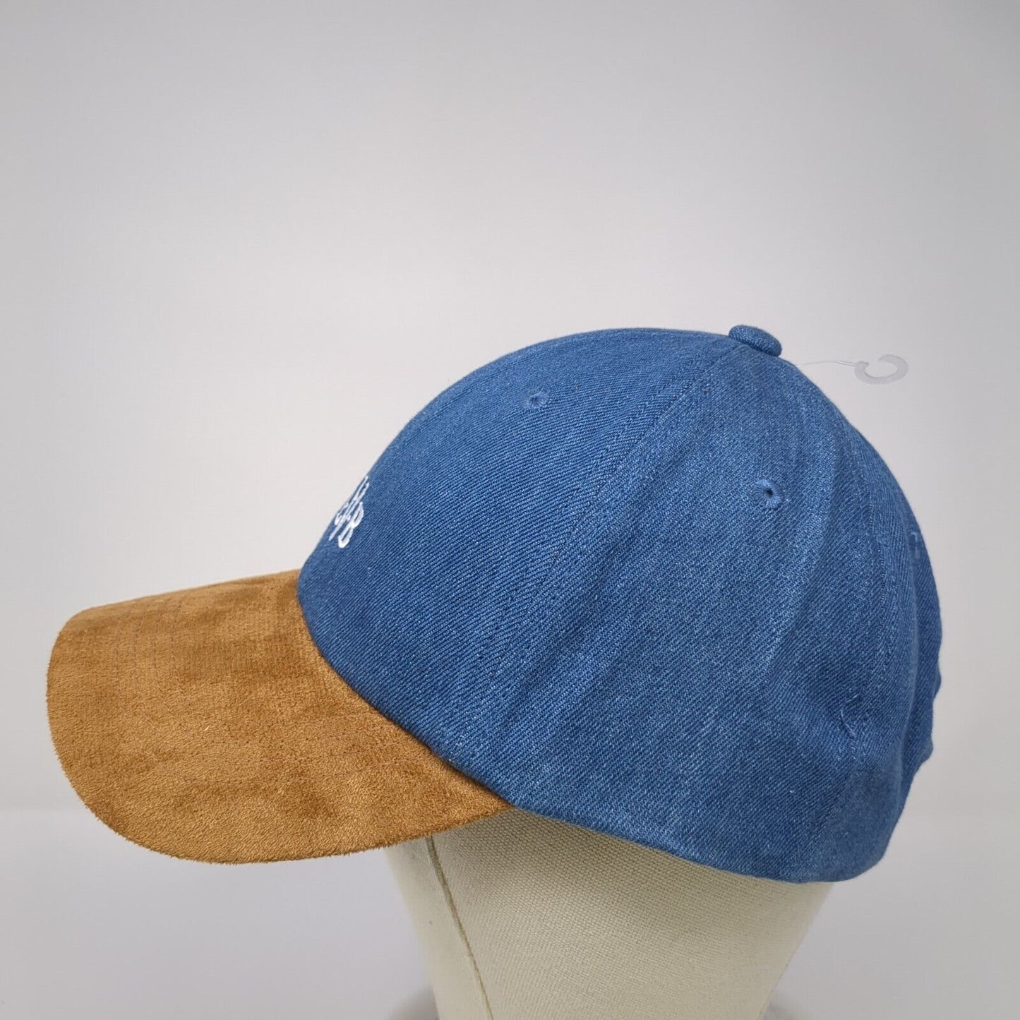 LAB Slideback Hat Multicolor OS Adjustable Embroidered Colorblock Denim 6 Panel