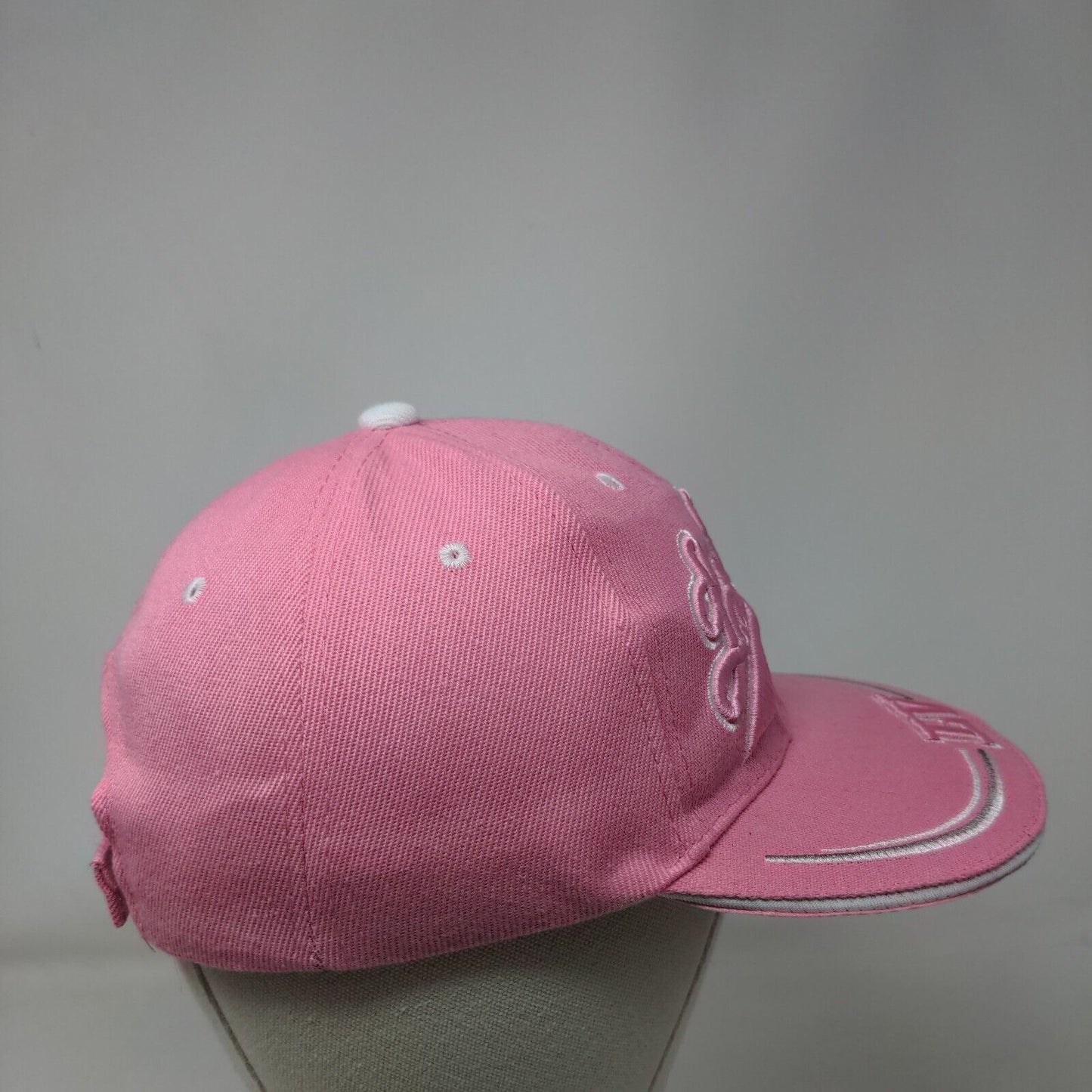 Las Vegas Strapback Hat Pink One Size Embroidered Vent Holes 6 Panel