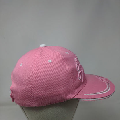 Las Vegas Strapback Hat Pink One Size Embroidered Vent Holes 6 Panel