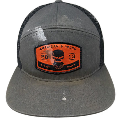 Richardson 5 Panel Gray One Size Mesh Snapback American Proud Diesel Power Hat