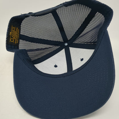Yupoong Trucker Hat Blue White OS SpaceX Logo Embroidered Snapback Mesh Cap