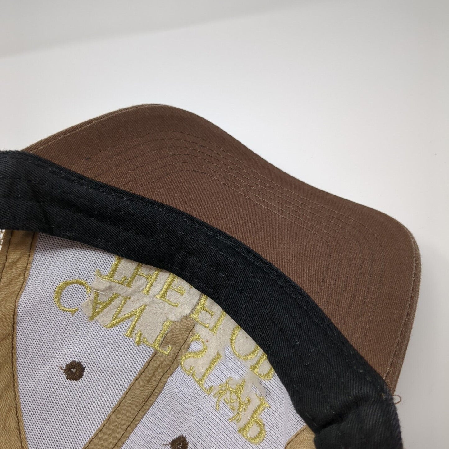 Can't Stop The Flop Snapback Trucker Hat Brown One Size Mesh Back