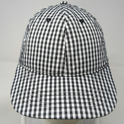 Baseball Cap Black White OSFM Gingham Check Strapback Unstructured Casual Hat