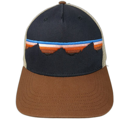 Locale Outdoor Trucker Hat Black Brown One Size Mountain Graphic Mesh Snapback