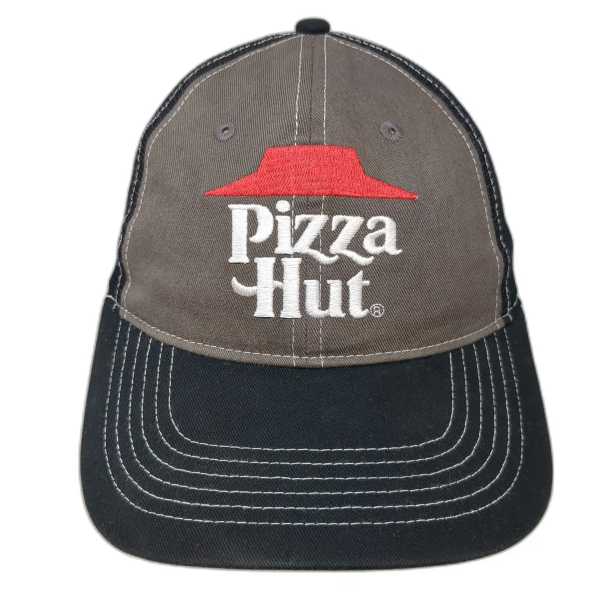 IQ Apparel Pizza Hut Black Baseball Cap One Size Mesh Back Strapback Hat Logo