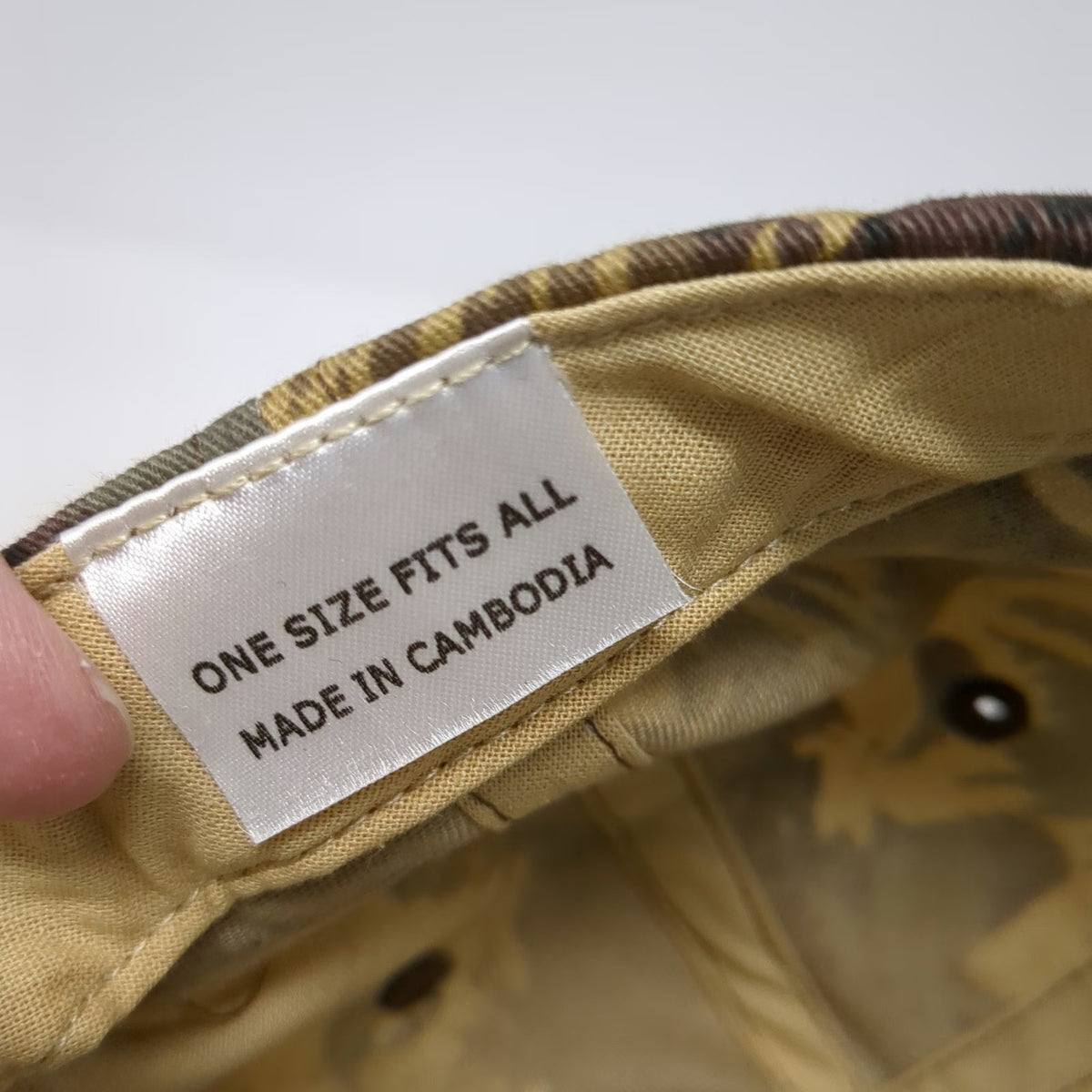 nVent Caddy Camo Baseball Cap OSFM Beige Hat Embroidered Electrical Strapback