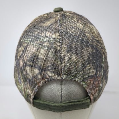 Mossy Oak Baseball Cap Green Camo OSFM Mesh Back Strapback Hunting Outdoor Hat