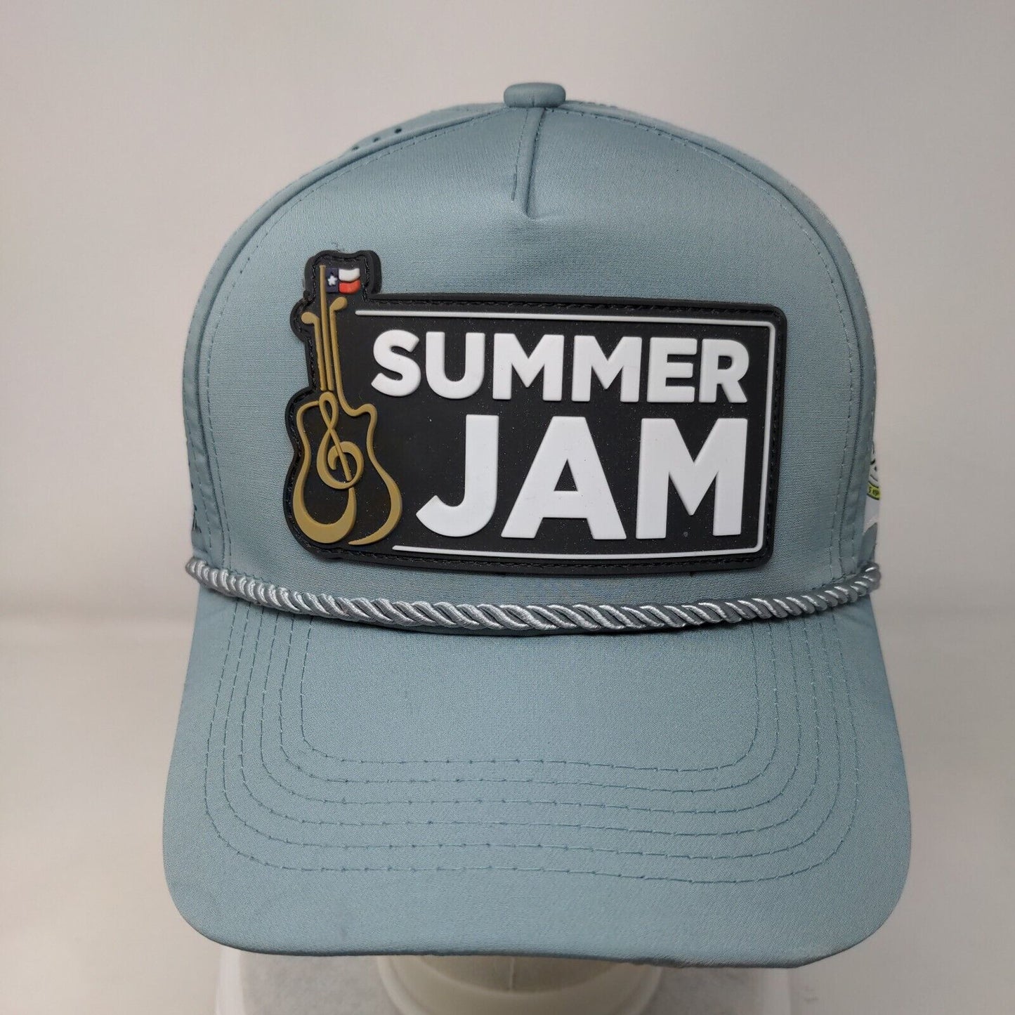 Summer Jam Snapback Hat Blue OSFM Adjustable Breathable 6 Panel Rope Foar