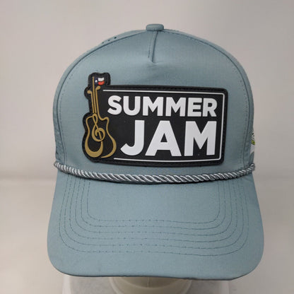 Summer Jam Snapback Hat Blue OSFM Adjustable Breathable 6 Panel Rope Foar