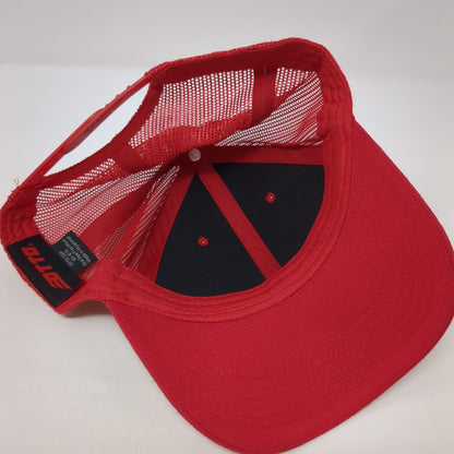 BGO Snapback Trucker Hat Red One Size Adjustable 6 Panel Mesh Back Otto