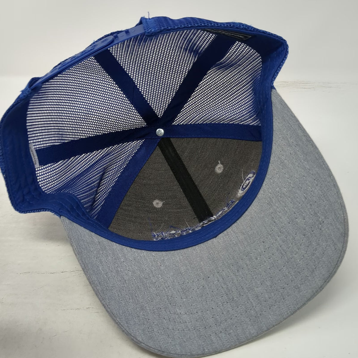 Richardson Trucker Hat Gray Blue One Size Echelon Rifles Mesh Snapback Curved