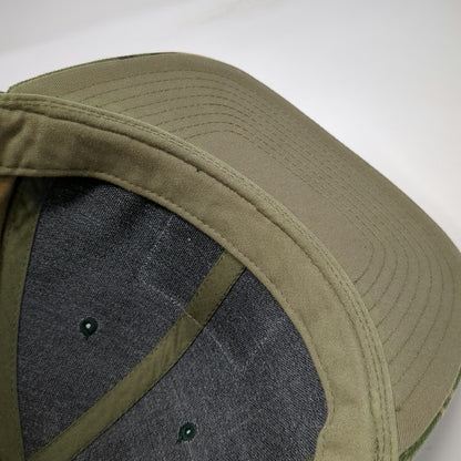 Backcountry Snapback Green Brown Black Camo One Size Mountain Goat Patch Hat