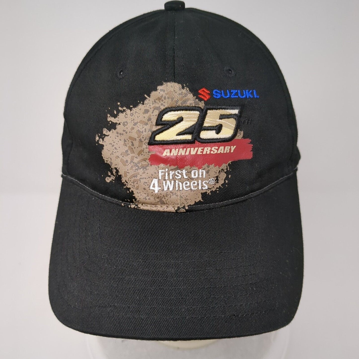 Suzuki 25th Anniversary First on 4 Wheels Strapback Hat Black OS Adjustable