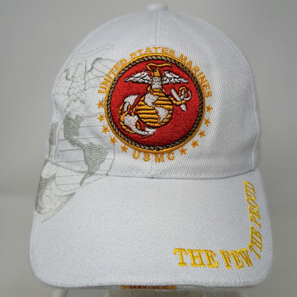 Golden Lion Baseball Cap White One Size USMC Marines EGA Strapback Military Hat